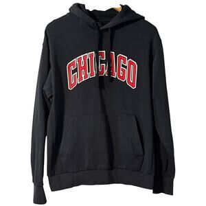 Jordan Chicago Bulls NBA Black Pullover Hoodie Sweatshirt Mens size Medium